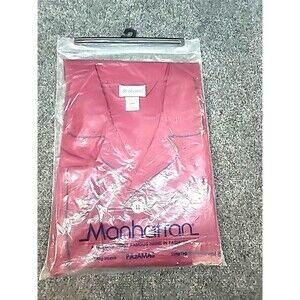 NOS  Manhattan Men's Pajama Set Pant Long Sleeve Shirt w Pants Large RED/ BLUE